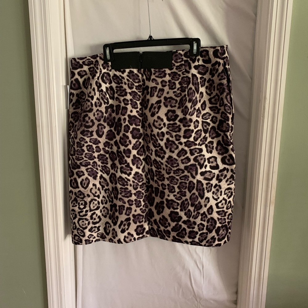 Roz & Ali leopard print with purple accent skirt.